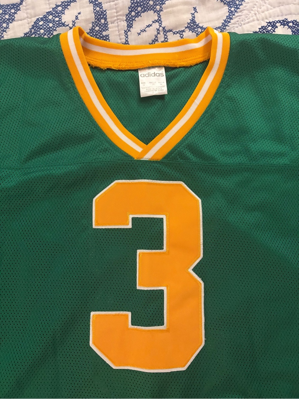 Joe Montana Notre Dame Green and Yellow Jersey